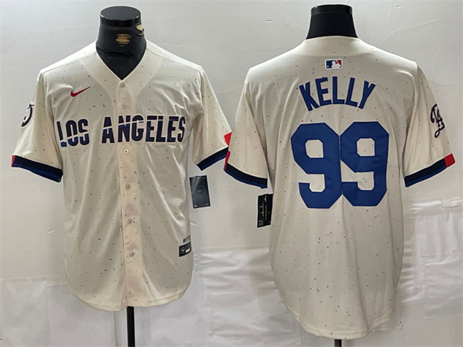 Men's Los Angeles Dodgers #99 Joe Kelly Cream Stitched Baseball Jersey Men's Los Angeles Dodgers #99 Joe Kelly Cream Stitched Baseball Jersey